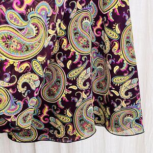 Vintage Fundamental Things Paisley Print Skirt in Purple & Yellow. Size 14. EUC.